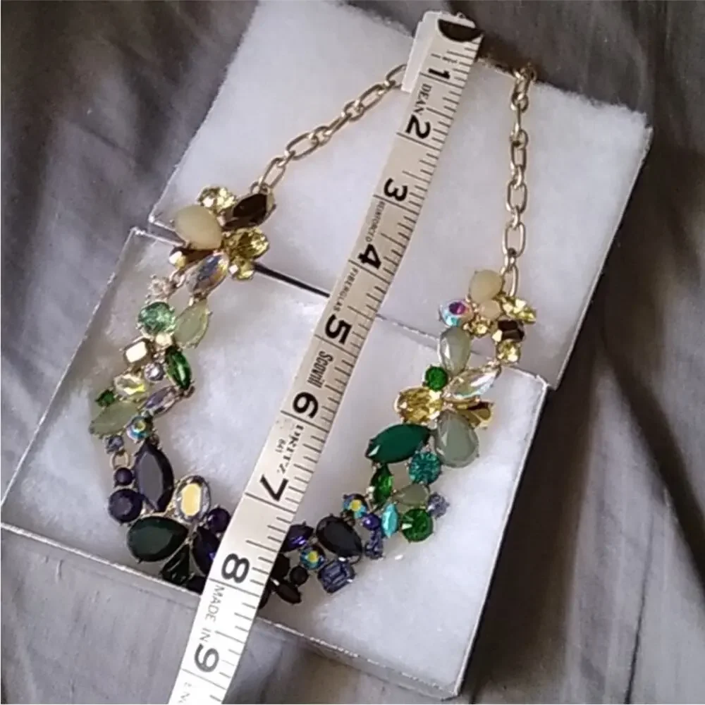 J.Crew matching ombre necklace earrings rhinestone set ombré